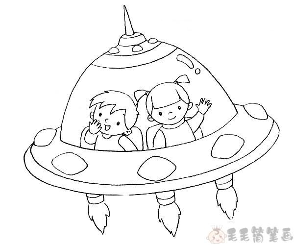 太空飞船儿童画怎么画 太空飞船简笔画画法