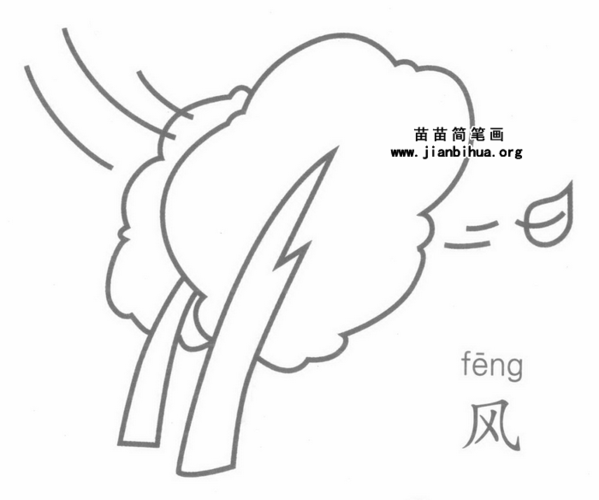 风传播种子的简笔画图片