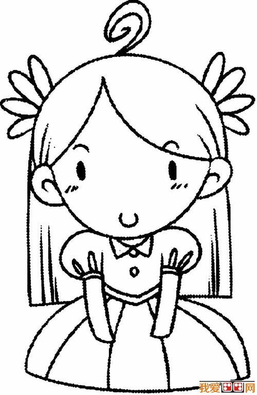 女孩简笔画女生卡通简笔画教程步骤图解8张可爱的小女生手绘简笔画