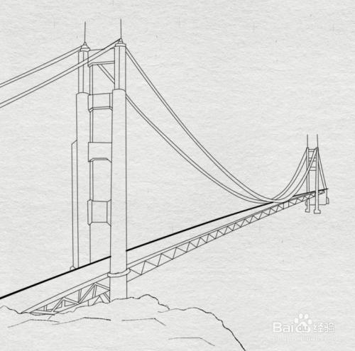 长江大桥的简单画法图片