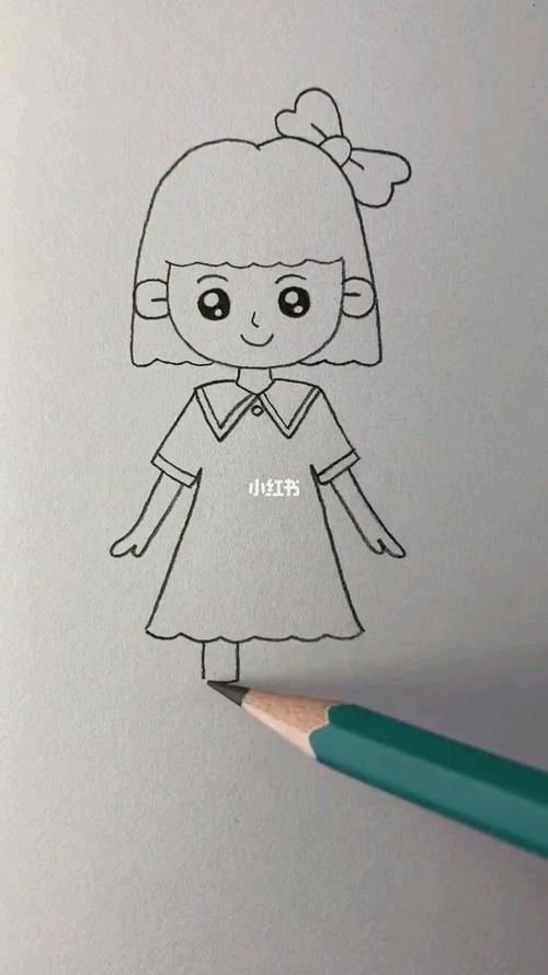 简笔画 小女孩