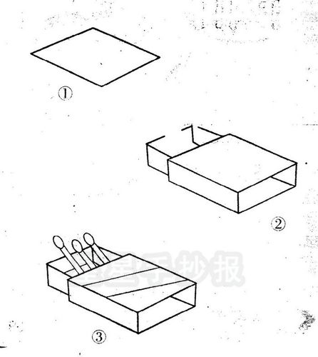 简易的一 strong 盒火柴简笔画 /strong 的画法图片