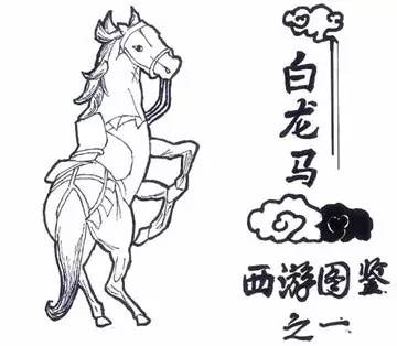 白龙马简笔画图片