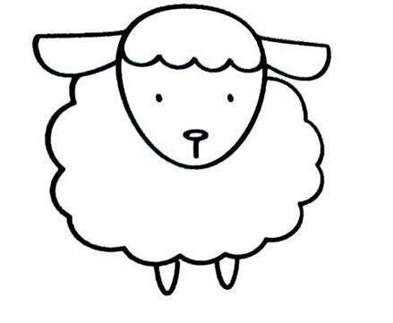 小羊 铅笔画 可爱 卡通 儿童画 素描 卡通羊 羊图案的简单画法幼儿园