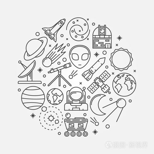 行星简笔画 太阳系图片