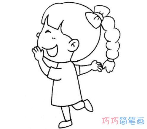 园的简笔画可爱小女孩简笔画教程小女孩侧面鞋子简笔画漂亮长头发女