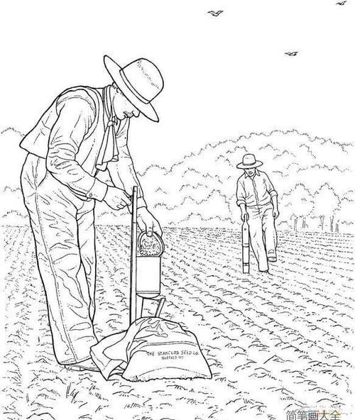 文章标题为:画农民伯伯播种简笔画植树节简笔画植树节绘画作品简单又