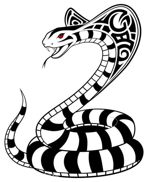蛇纹身简笔画图片