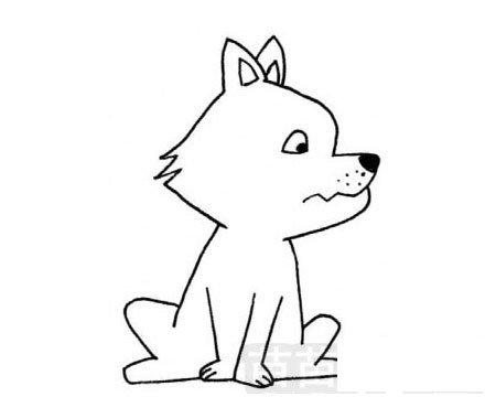 狼的画法简笔画又凶残狼怎么画最简单狼简笔画教程如何画狼宝宝简笔画
