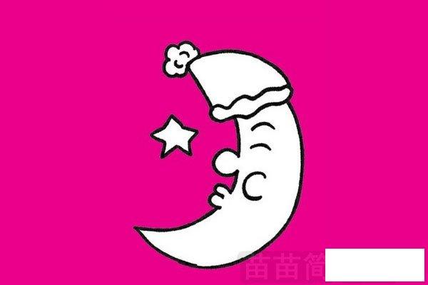 月亮星星简笔画彩色图片