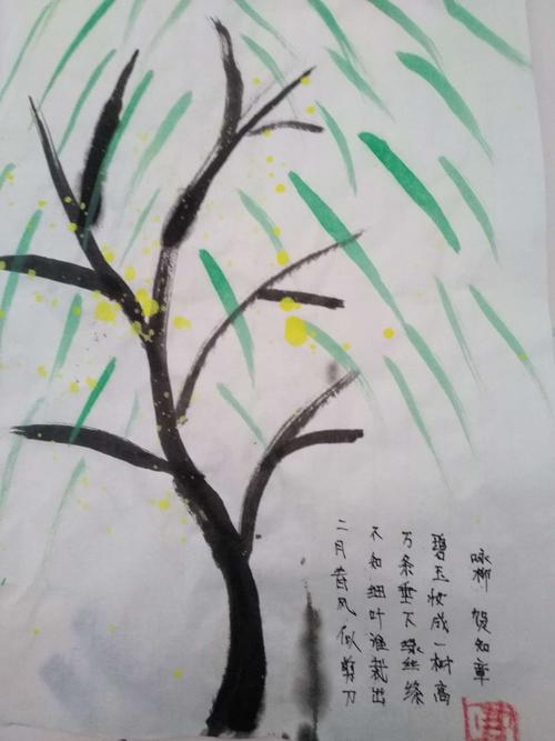 咏柳 简笔画