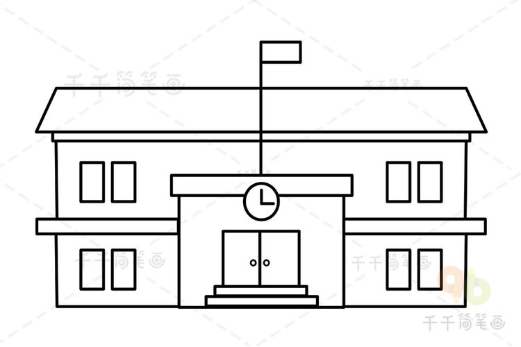 房子简笔画合集平面建筑简笔画城楼建筑简笔画步骤图片大全各种建筑物