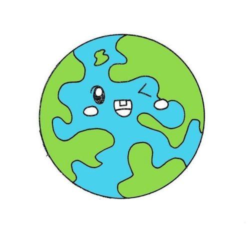 地球环保简笔画 彩色图片