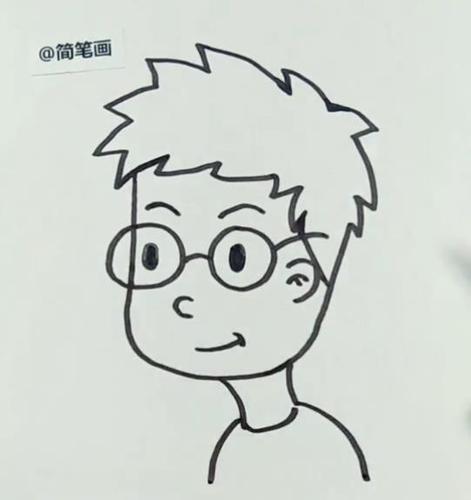 简笔画视频教程戴眼镜的帅哥如何画如何画一个戴眼镜的男孩简笔画男孩