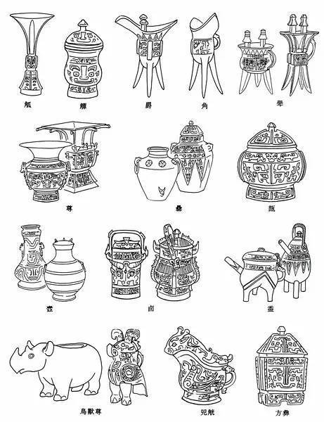 古代文物简笔画中国图片